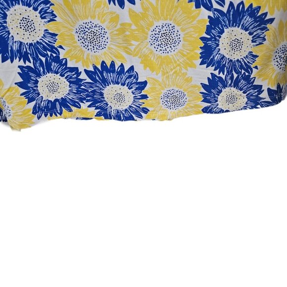 IBKUL Ruthie Sunflower UPF 50 Long Sleeve Quarter Zip Mock Neck Top Yellow Blue - Picture 8 of 14